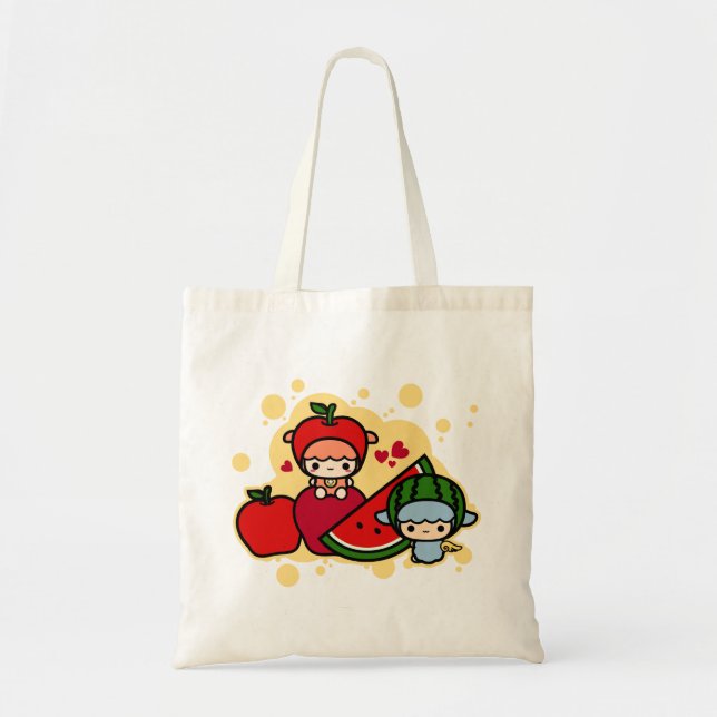 Tote Bag Pastèque de pomme et animal familier mignons de (Devant)