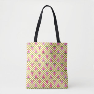 Tote Bag Pastèque fraîche et motif jaune d'été de rayure
