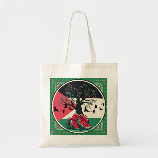 Tote Bag pastèque palestine - Liberté pour les Palestiniens (Devant)