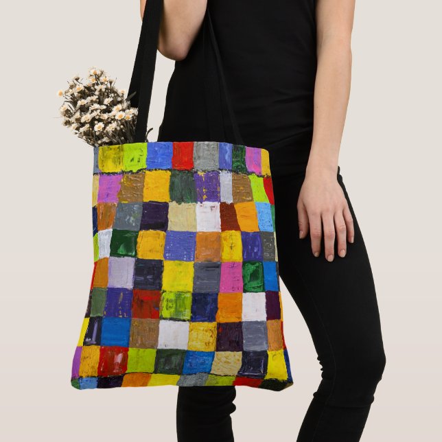 Tote Bag Patchwork Abstrait (De près)