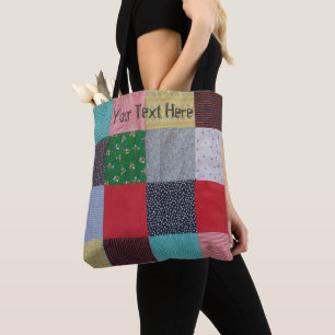 Tote Bag patchwork carré coloré de style vintage