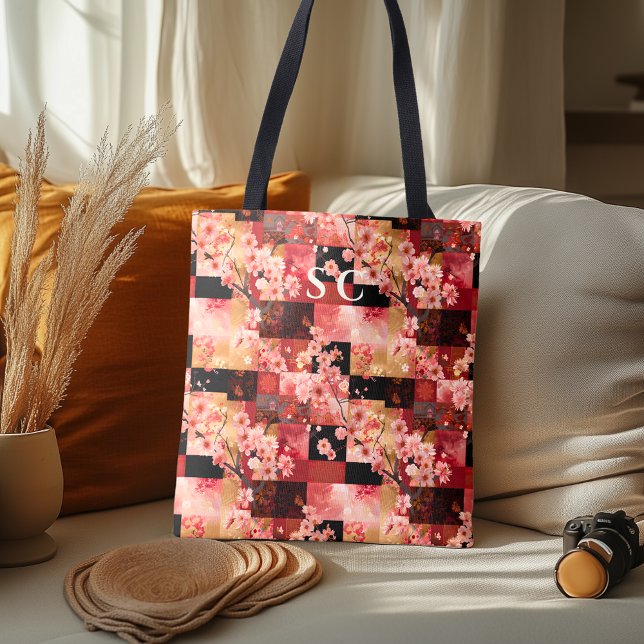 Tote Bag Patchwork Cherry Blossom et Fabric Inspiré (Créateur téléchargé)