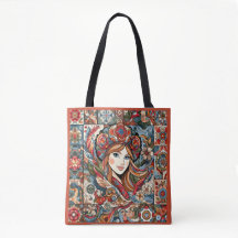 Patchwork d'art populaire russe Bohème Chic Rouge 