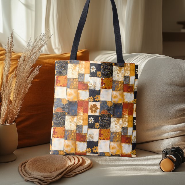 Tote Bag Patchwork Floral avec textures japonaises et moder (Créateur téléchargé)