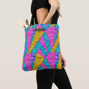 Tote Bag Patchwork Quilt Formes Boho Trompe L'oeil