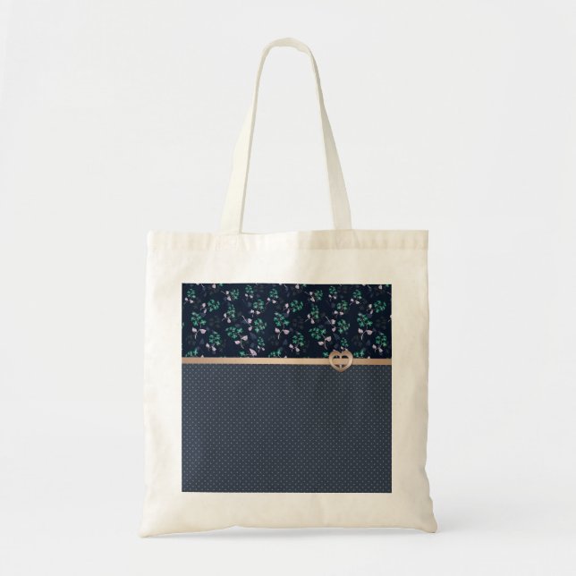 Tote Bag Patchwork, rétro, bleu (Devant)