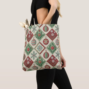 Tote Bag Patchwork vintage Motif de Noël