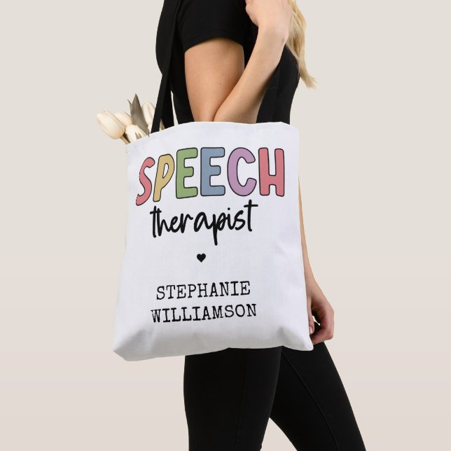 Tote Bag Pathologiste orthophoniste sur mesure SLP (De près)