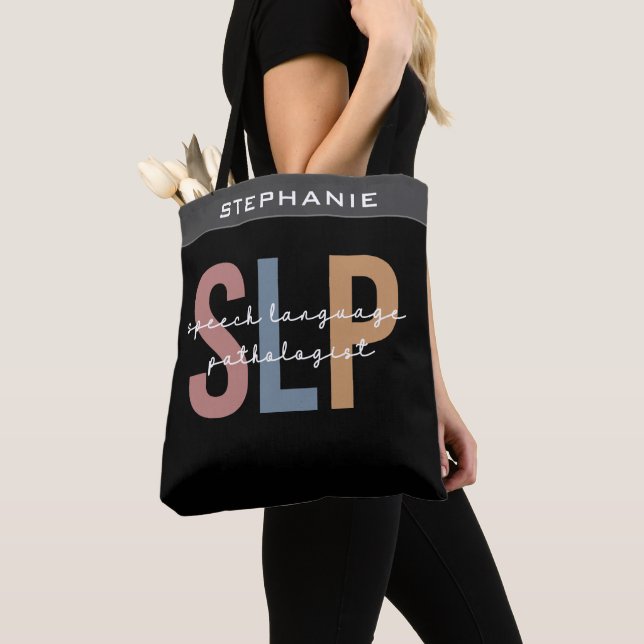 Tote Bag Pathologiste orthophoniste sur mesure SLP (De près)