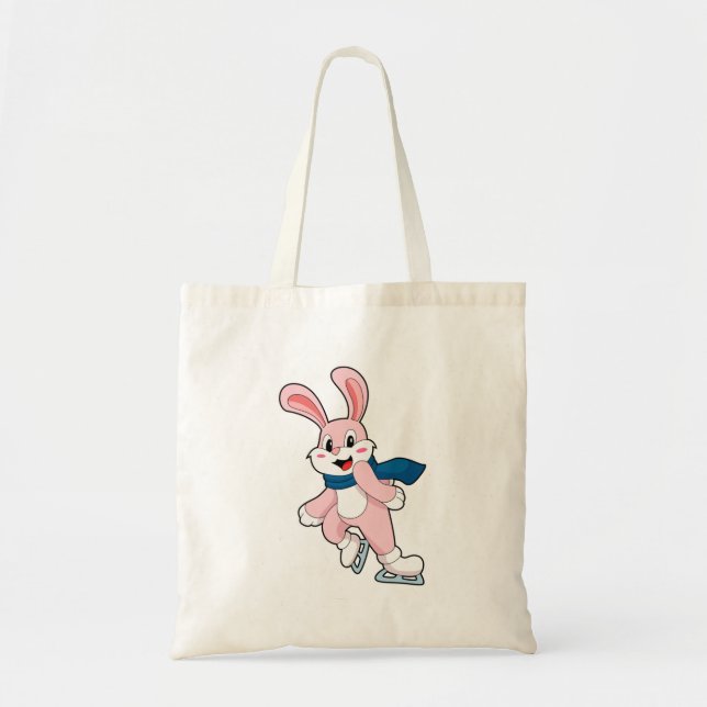 Tote Bag Patinage sur glace sur lapin Patins sur glace (Devant)
