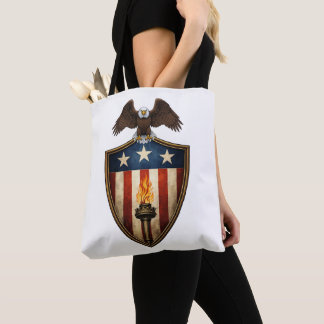 Tote Bag Patriotic Eagle Shield Torch 