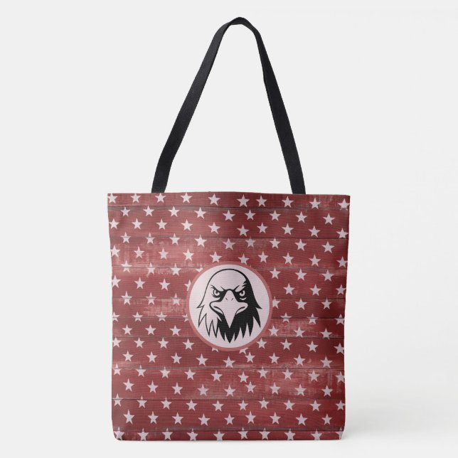 Tote Bag *~* Patriotic Rustic Barnwood Stars Bald Eagle (Devant)