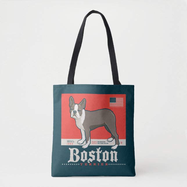 Tote Bag Patriotique | Boston Terrier (Devant)