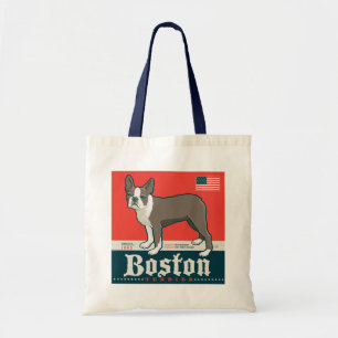 Tote Bag Patriotique Boston Terrier