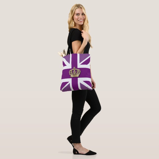 Tote Bag Patriotique Couronne et Union Jack (Sur le modèle)