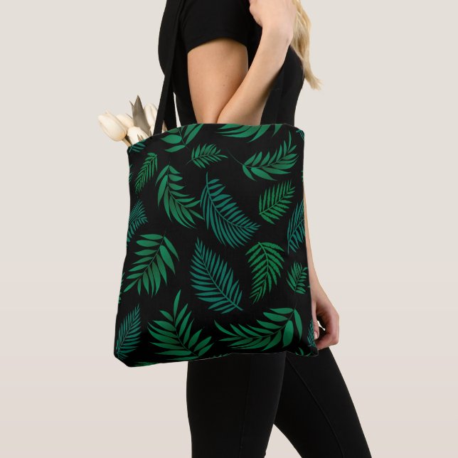 Tote Bag Pattern Tropical Leaves (De près)