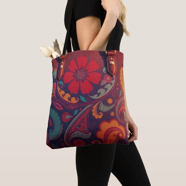 Tote Bag Pavot & Paisley : (De près)