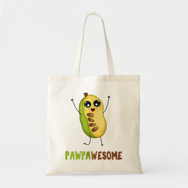 Tote Bag Pawpaw Fruit avec mignonne caricature Paw Paw Awes (Devant)