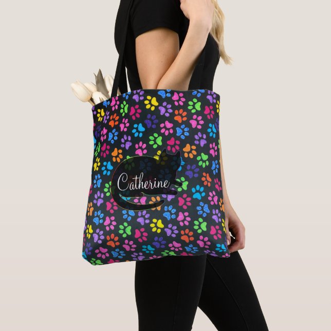 Tote Bag Paws colorés (De près)