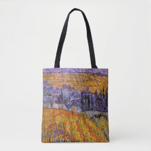 Tote Bag Paysage à Auvers en pluie par Vincent van Gogh