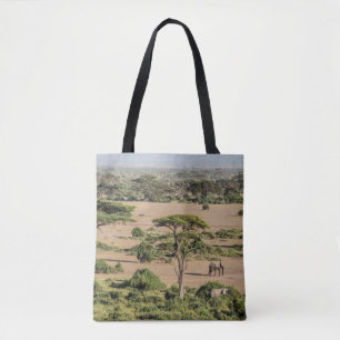 Tote Bag Paysage africain avec éléphant