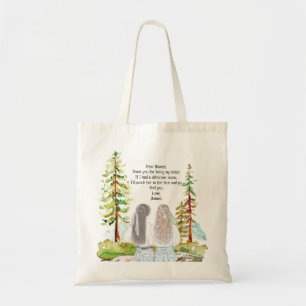 Tote Bag Paysage aquarelle avec 2 filles message personnali