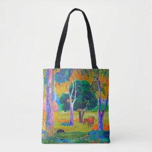 Tote Bag Paysage avec cochon et cheval, Gauguin