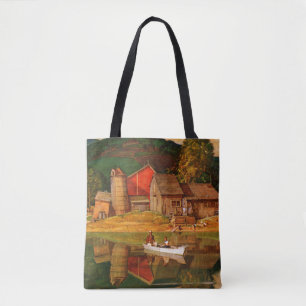 Tote Bag Paysage d'étang de ferme par Mead Schaeffer