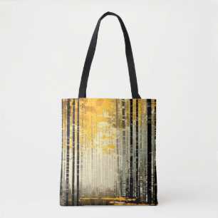 Tote Bag Paysage forestier Art Décor Peinture Mosaïque