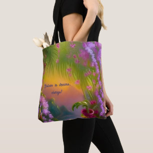 Tote Bag Paysage Imaginaire, tropical et rêveur -
