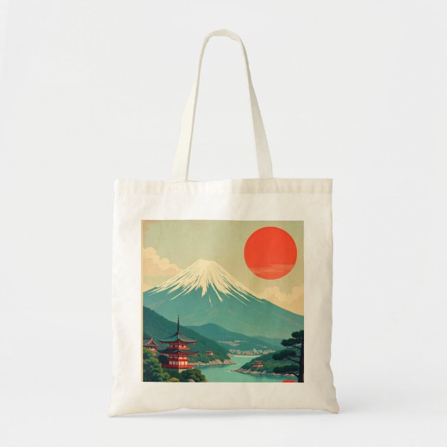Tote Bag Paysage japonais vintage (Devant)