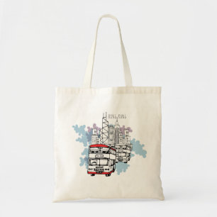 Tote Bag Paysage occupé de style de vie de Hong Kong (sans