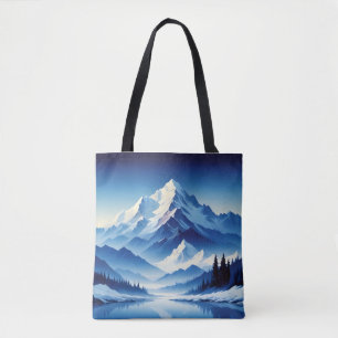 Tote Bag Paysage pittoresque d'hiver, fond d'art de la natu