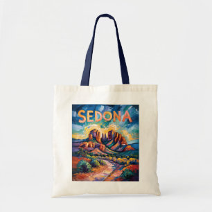 Tote Bag Paysage rétro de Sédona Arizona Voyage Van Gogh Ar