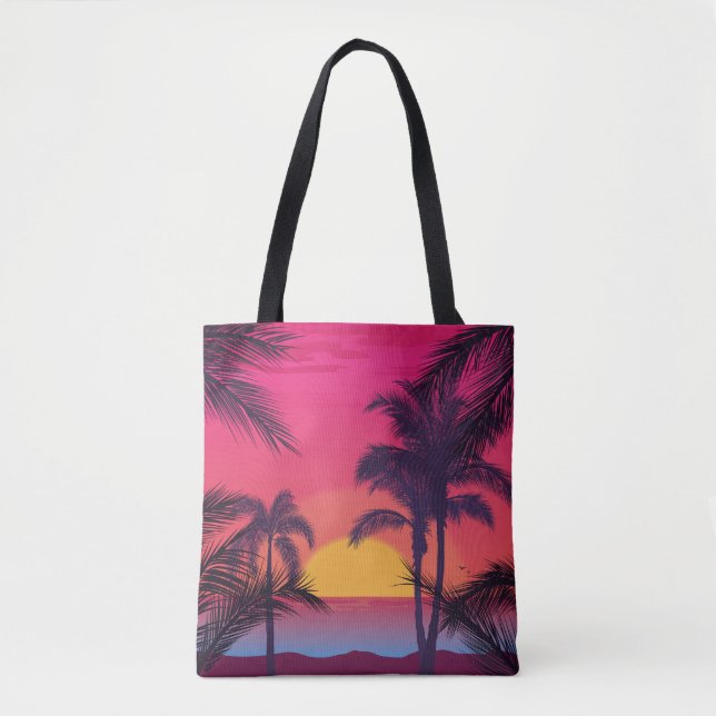 Tote Bag Paysage romantique avec des palmiers (Devant)