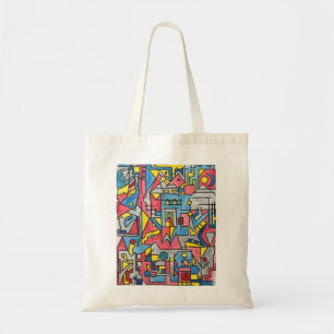 Tote Bag Paysage urbain - Art géométrique Bauhaus moderne a