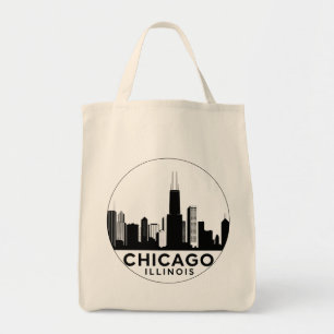 Tote Bag Paysage urbain vintage de Chicago Illinois Voyage