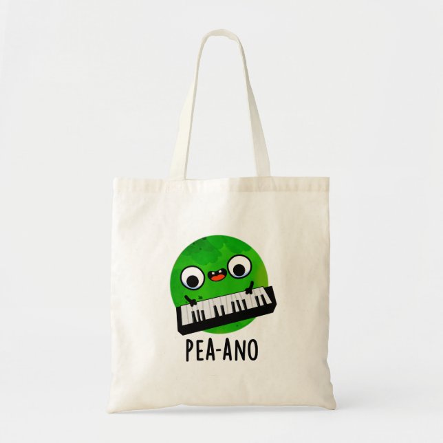 Tote Bag Pea-ano Funny Musique Veggie Pea Pun (Devant)