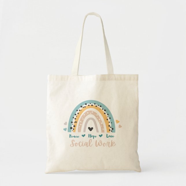Tote Bag Peace Hope Love Social Work Tote (Devant)