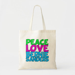 Tote Bag Peace Love Bernie Sanders