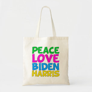 Tote Bag Peace Love Biden Harris