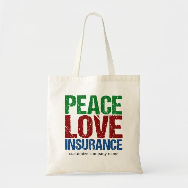 Tote Bag Peace Love Compagnie personnalisée (Devant)