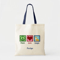Peace Love Corgis mignon Monogramme