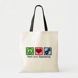 Tote Bag Peace Love Engineering mignonne ingénieur engrenag