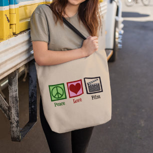 Tote Bag Peace Love Film