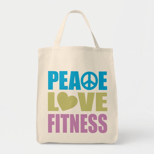 Tote Bag Peace Love Fitness (Devant)