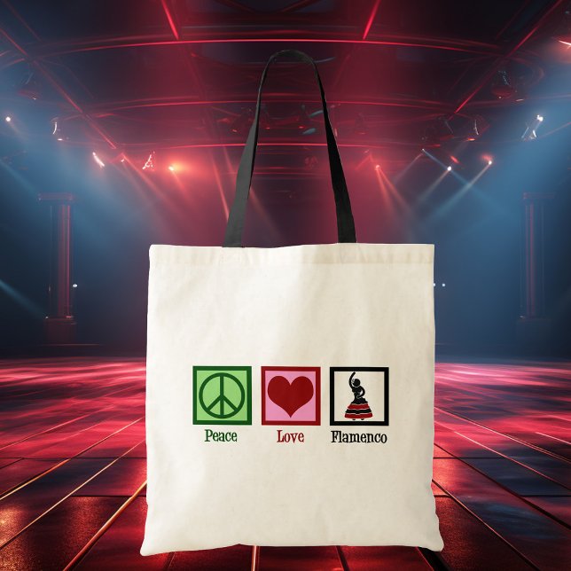 Tote Bag Peace Love Flamenco Dancing (Créateur téléchargé)