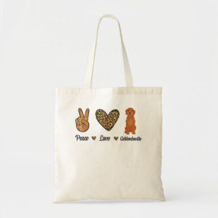 Tote Bag Peace Love Goldendoodle Leopard Lover Animaux de c