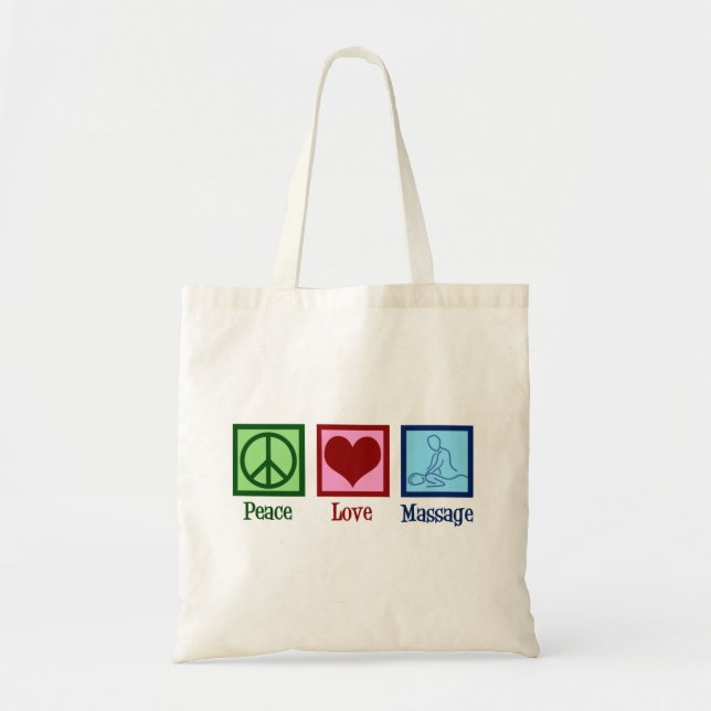 Tote Bag Peace Love Massage Therapy (Devant)