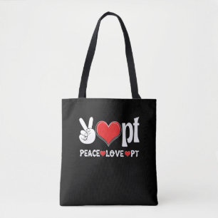 Tote Bag Peace Love PT physiothérapeute